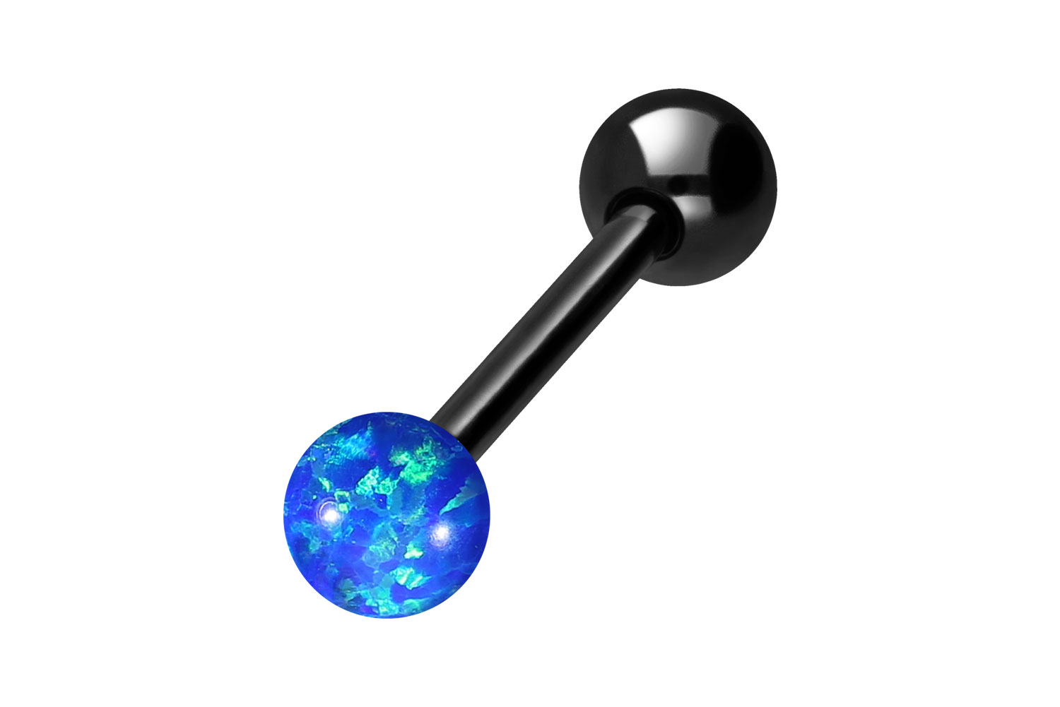 Chirurgenstahl Barbell Piercing SYNTHETISCHER OPAL + CHIRURGENSTAHL-KUGEL